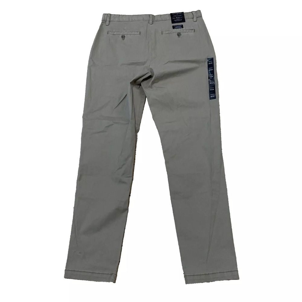 Banana Republic Athletic Fit Pants Mens 32x34 Khaki Tan Flat Front Chino New - Picture 2 of 16